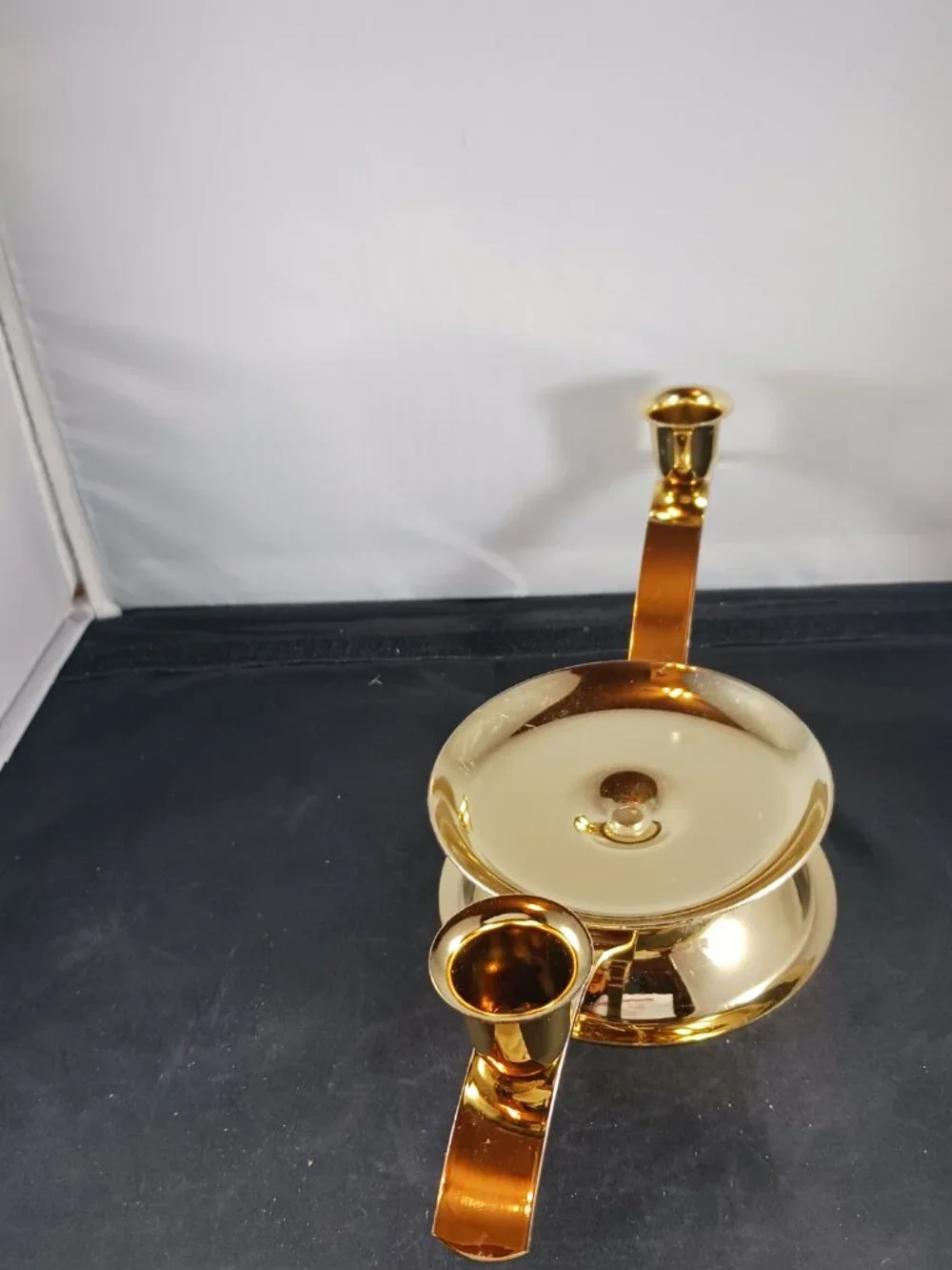 Vintage 80s Coated Brass Modern Candelabra
